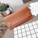 TD® Portefeuille Femmes en Cuir Porte-Cartes Sac à Main Multi Rangements Double Boutons à Pression sur Rabat Imperméable Résistant