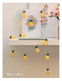 TD® guirlande lumineuse ananas boules led extérieur anniversaire intérieur lanternes dorées pile chambre enfant chinoise jaune fête