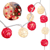 TD® 4M 20LED Veilleuse takraw Guirlande Lumineuse LED ornements- Diamètre 5cm-Compartiment à piles-[Rouge+Blanc]