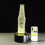 TD® Maison Bouteille De Bière Télécommande Led Usb Veilleuse 3D 7 Couleurs Changeantes Illusion Lampe De Table Bébé Dormir CLR542108