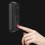 INN® Sonnette vidéo WiFi 1080P HD avec fonction transmission sans fil Surveillance temps réel du téléphone portable noir Vision noct