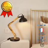 TD® Lampe de Table Tomons Lampes de lecture en Bois Design pour Bureau, Table de Chevet, Salon, ampoule LED inclus Noir