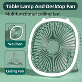 TD® Lampe de table rechargeable ventilateur ventilateur de bureau été éclairage frais lumière de remplissage veilleuse ventilateur m