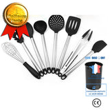TD® 9 pcs kit Ustensiles de Cuisine, Set spatule en Silicone, Batterie de Cuisine antiadhésive Anti-Rayures et résistante