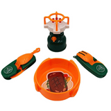TD® Ensemble de vaisselle pour réchaud de camping en plein air pour enfants de 4 jouets éducatifs interactifs parent-enfant