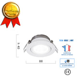 TD® KIT NEW TRIA LED carré blanc 25W 3000K 30° alim & clips ressorts incl Blanc
