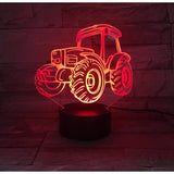 TD® Lampe optique poser décoratif tactile 7 couleurs illusion optique - modèle tracteur - faible consommation câble USB 3 piles AAA