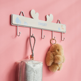 Cintre dessin animé nordique mural porte-manteau porte-clés sans poinçon bois de ménage blanc rangée crochet chambre crochet