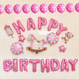 TD®  ballon decoration anniversaire fille 3 ans bleu enfant garçon bebe fete mural interieur exterieur joyeux anniversaire aluminium