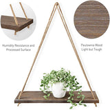 TD® Cintre de plante en dentelle suspendue étagère en bois en pot tissé support de rangement de décoration intérieure flottante