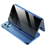TD® Étui de téléphone portable en verre magnétique double face pour étui de téléphone portable magnétique automatique iPhone12Promax