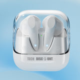 TD® Casque Bluetooth sans fil Bluetooth 5.2  Compartiment transparent  Annulation du bruit  Son surround à 360 degrés  Casque de jeu