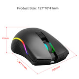 TD® Souris sans fil lumineuse à quatre directions RVB 2.4G,  souris de jeu optique à sept boutons à interface rechargeable USB noire