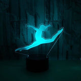 TD® Lampe optique poser décoratif tactile 7 couleurs illusion optique - modèle gymnaste - faible consommation câble USB 3 piles AAA