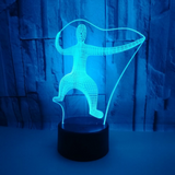 TD® Décoratif USB Gymnastique 7 Couleurs Télécommande Illusion Optique Veilleuse 3D Visualisation Table Bureau Lampes 3D Glow LED La