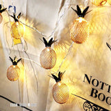 TD® guirlande lumineuse ananas boules led extérieur anniversaire intérieur lanternes dorées pile chambre enfant chinoise jaune fête