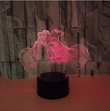 TD® XM669-Hmnzxy Nouvelle Moto Coloré 3D Lumière Cristal Acrylique Visuel Stéréo Lumière 3D Tactile Petite Lampe De Table