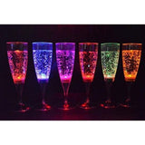 TD® Lot de 6 Verres Multicolore LED/Lumière Flûte/ Vins Pétillants/ Champagne/Liquides Actives Mariage/Anniversaire/Baptême