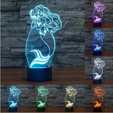 TD® Lampe optique poser décoratif tactile 7 couleurs illusion optique - modèle sirène - faible consommation câble USB ou 3 piles AAA