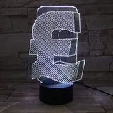 TD® Lampe optique poser décoratif tactile 7 couleur illusion optique modèle livre sterling faible consommation câble USB 3 piles AAA