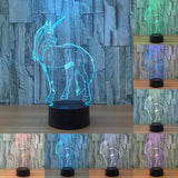 TD® Lampe optique poser décoratif tactile 7 couleurs illusion optique - modèle licorne - faible consommation câble USB ou 3 piles AA