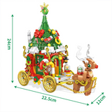 TD® Wapiti de Noël Voiture avec Lumières Puzzle Compatible avec Lego Petites Particules Blocs de Construction Cadeau pour Enfants