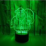 TD® Lampe de bureau veilleuse 3D de Noël rougeoyante 7 couleurs cadeaux de Noël du père Noël KIT QUINCAILLERIE MEUBLE_bb1087