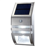 INN® Applique solaire murale détecteur de mouvement acier inoxydable capteur corps Lumière de couloir LED solaire jardin haute lumin