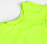 Costume de yoga mode stretch slim fit gilet sans bretelles leggings de levage de la hanche costume de yoga pantalon vert fluo
