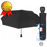 TD® Parapluie pliable noir Perletti 54 cm lumière UV toile de polyester Parapluie accessoire de bagages contre pluie ou UV sobre