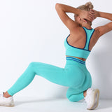 Costume de yoga costume soutien-gorge tricoté sans couture hanches sexy pantalon de yoga fitness course soutien-gorge sport f