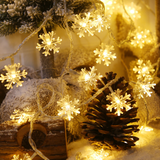 TD® Guirlande Lumineuse LED de Noël Fleur de neige Blanc Chaud Éclairage Lumières Décoratives pour Fête Noël Nouvel an 3M 20LEDs