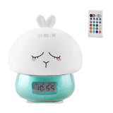 TD® Mignon animal réveil lumière mignon animal de compagnie lapin réveil lumière usb silicone veilleuse pour enfants vert