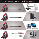 TD® Casque Gaming PS4 Xbox one Casque Gamer avec Micro Anti Bruit LED Lampe Stéréo Basse Contrôle Volume Microphone Haute Qualité