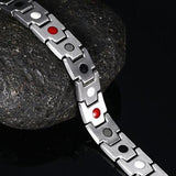 TD® Bijoux Bracelet argen or  pour hommes-bracelet avec motif dorée pour cadeau homme-bijoux magnétique