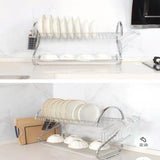 TD® Égouttoir à vaisselle à double couche multi-fonctionnel de type S fournitures de cuisine de stockage de vaisselle à double couch