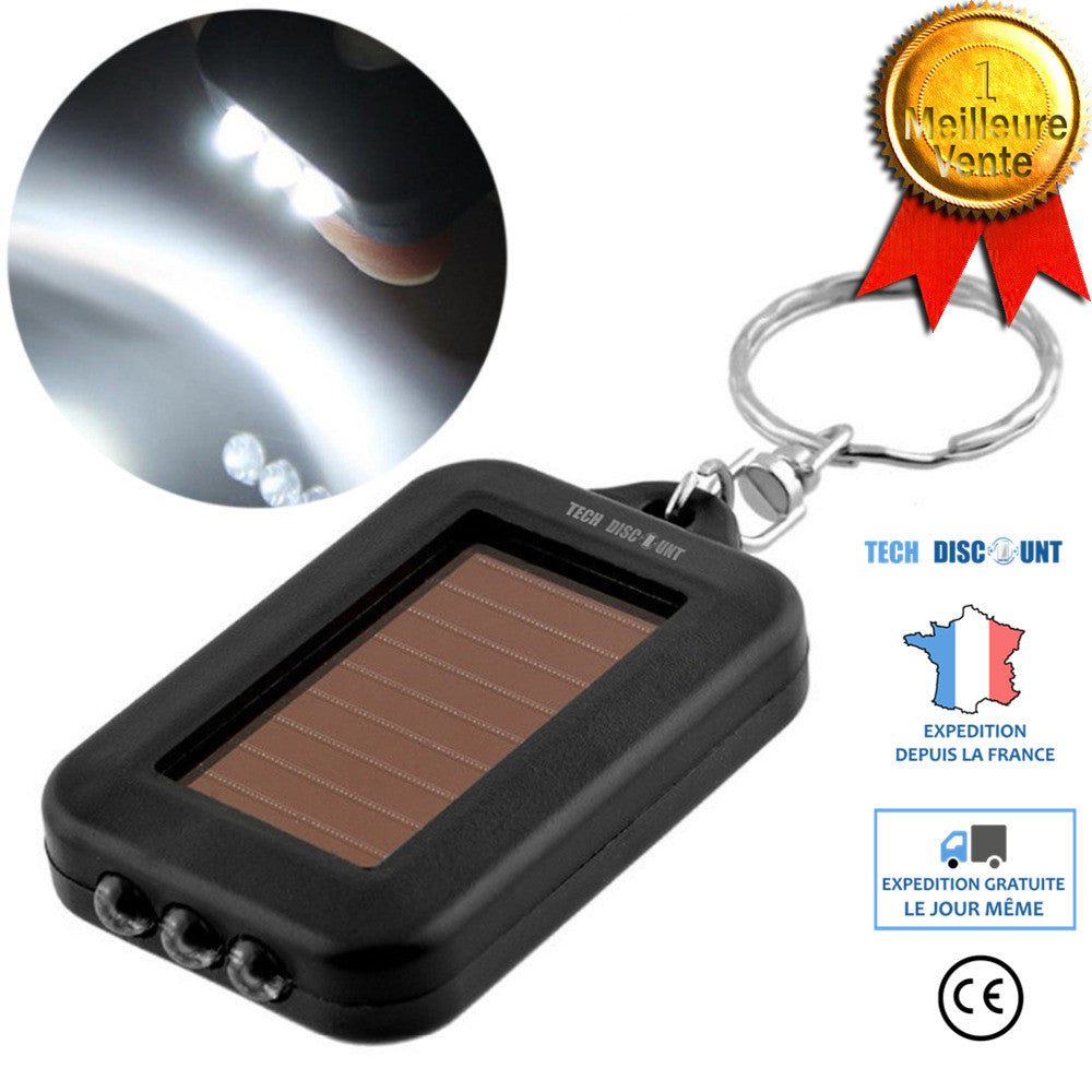 TD® lampe de poche solaire led puissante rechargeable usb uv porte clé –