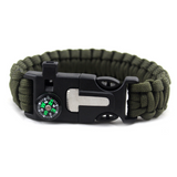 Fournitures de plein air bracelet tressé en corde de parapluie bracelet de survie en silex multifonctionnel et sifflet haut d