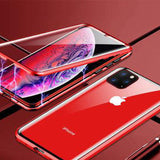 Verre à double face créatif pour coque de téléphone iPhone12-aimant -red