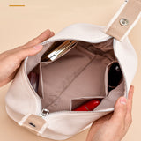 TD® Sac cosmétique toile de voyage portable sac de rangement couleur beige grande capacité sac de lavage trousse cosmétique bagage
