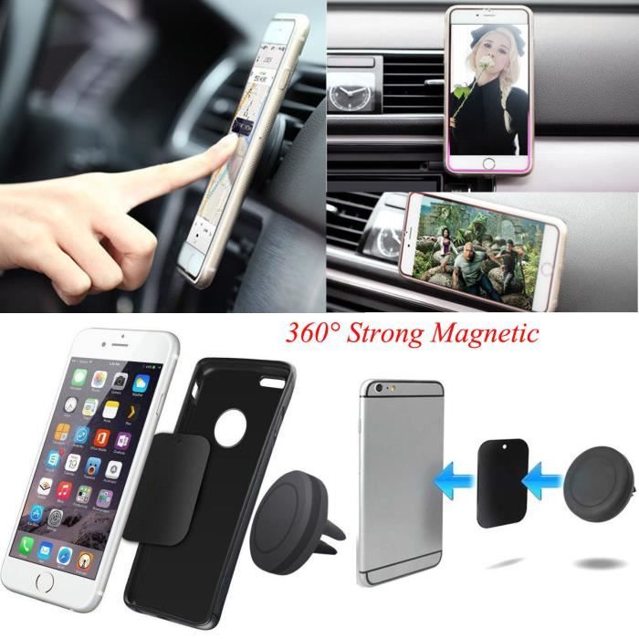 Support Téléphone magnétique universel pour voiture - Compatible mobiles  iPhone/Samsun sur