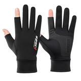 Gants en soie glacée printemps/été gants de pêche à vélo antidérapants gants élastiques à écran tactile sans doigts gants de