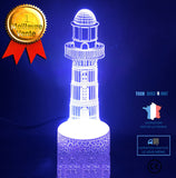 TD® XM8678-Décoratif USB Château 7 Couleurs Télécommande Illusion Optique Veilleuse 3D Visualisation Tableau Lampes De Burea