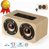 TD® Mini haut parleur style stéréo bluetooth Enceinte sans fil pour PC, pour voiture, pour iPhone type bois jaune haute définition
