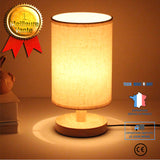 TD® Lampe de lecture de lampe de bureau design compact, veilleuse LED à base en bois avec télécommande de chargement USB