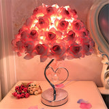 TD® Lampe à Poser En Cristal Rose Fleur Veilleuse Lampe De Chevet Décoration De La Maison Allume éclairage Intérieur