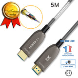 TD® Fibre optique 8K HDMI câble haute définition version 2.1 8K60Hz 4K120Hz TV ordinateur projecteur PS5 câble 5 mètres de long