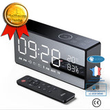 INN® Haut-parleur Bluetooth rétro sans fil Nouvel ordinateur Horloge miroir extérieur  Portable Creative Square Dance Audio Noir