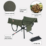 TD® Support de bois de chauffage pour feu de camp support de camping en plein air stockage de bois de chauffage sac de toile portabl