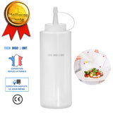 TD® flacon sauce plastique cuisine transparent 360ml coulis precision poire distributeur bouteille ketchup barbecue mayonnaise stock